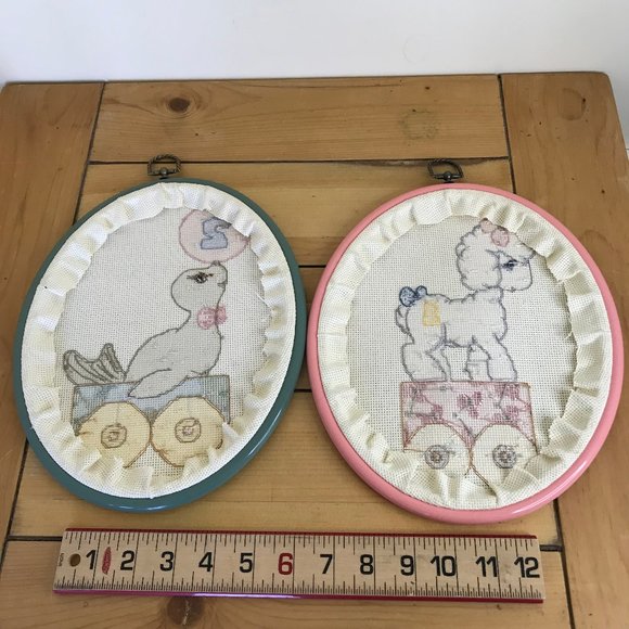 Completed Precious Moments Animals Cross Stitch Framed Pictures Set of 3 - Picture 5 of 5